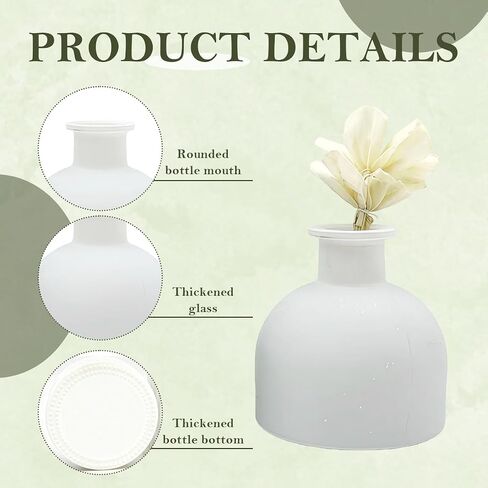 100ml 3.4oz Matte White Glass Diffuser Bottle Refillable Essential Oil Jar for Home Bathroom Office Aromatherapy Decor in Kuwait