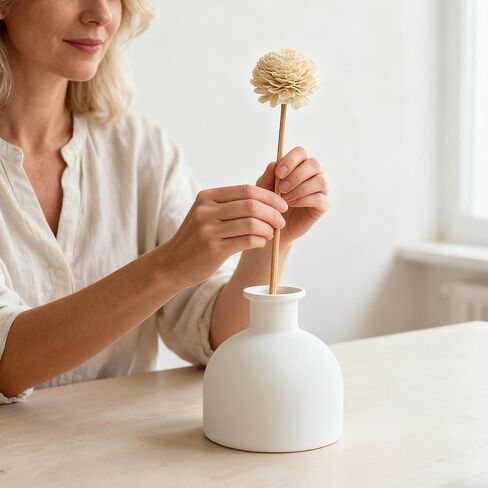 100ml 3.4oz Matte White Glass Diffuser Bottle Refillable Essential Oil Jar for Home Bathroom Office Aromatherapy Decor in Kuwait