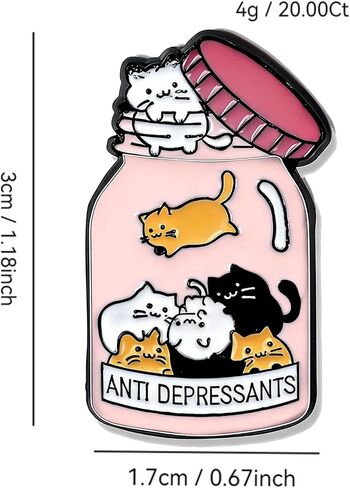 2PCS Funny Cat Pins for Women Cute Cat Backpacks Enamel Pins Brooch Pink Animal Statement Brooch Pin Costume Favor Decoration Accessories in Saudi Arabia