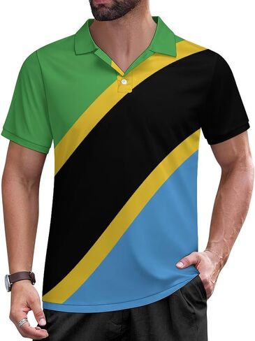 Ukraine Flag Men’s Short Sleeve Polo-Shirt Casual Men's Shirt Tops in Saudi Arabia