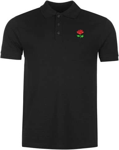 Polo Shirts Mens Rose Flower Embroidered Short Sleeve Casual Classic Mens Polo Shirts in Saudi Arabia