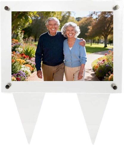 5X7 Waterproof Picture Frame for Grave, Cemetery Decorations for Grave, Grave Decoration for Cemetery, Vertical Black Outdoor Acrylic Picture Frame for Grave Memorial Sympathy Gifts in Saudi Arabia