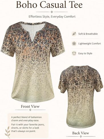 Womens Summer Tops Short Sleeve Shirts V Neck Cute Trendy Tunic Blouses 2026 in Kuwait