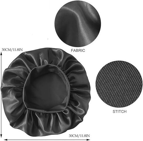 Satin Bonnet for Sleeping, Wide Band Silk Sleep Cap, Large Hair Bonnet for Women with Curly Hair Braids and Natural Styles in Kuwait