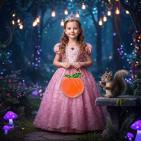 Cute Peach Shaped Mini Crossbody Purse with Pearl Chain Strap, Fruit Design Coin Handbag for Girls in Kuwait