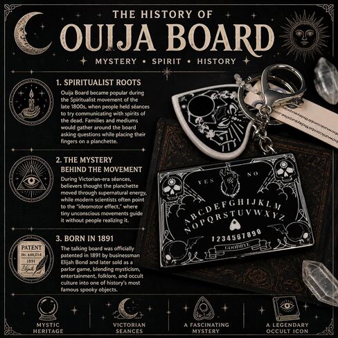سلسلة مفاتيح Mystic Ouija Board مع سحر Planchette، ملحق حلقة مفاتيح للهالوين القوطية Summerween للنساء والرجال، حقيبة ظهر in Kuwait