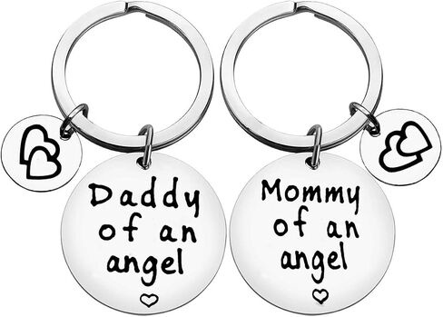Xiahuyu Loss Memorial Keychain Gifts Mommy of an Angel Daddy of an Angel Keychain Set Miscarriage Keychain Gifts Baby Memorial Gifts In Memory of Infant Loss Jewelry in Kuwait