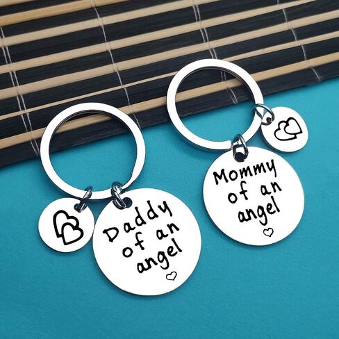 Xiahuyu Loss Memorial Keychain Gifts Mommy of an Angel Daddy of an Angel Keychain Set Miscarriage Keychain Gifts Baby Memorial Gifts In Memory of Infant Loss Jewelry in Kuwait