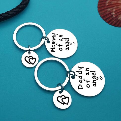 Xiahuyu Loss Memorial Keychain Gifts Mommy of an Angel Daddy of an Angel Keychain Set Miscarriage Keychain Gifts Baby Memorial Gifts In Memory of Infant Loss Jewelry in Kuwait