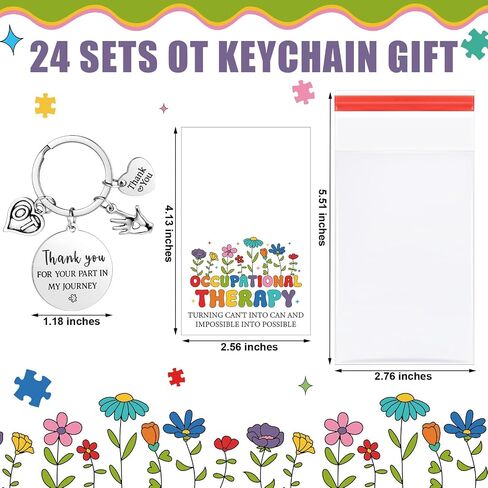 Ceenna 24 Sets Occupational Therapy Gifts for Women 2026 Ot Thank You Keychains Bulk for Therapist Mentor Graduation in Saudi Arabia