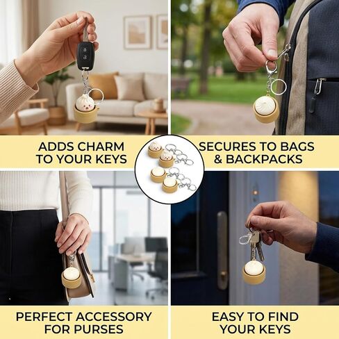 4PCS Mini Dumpling Keychain Set, Cute Asian Food Themed Accessories for Bags and Keys, Soft Creamy Keyboard Fidget for Everyone in Saudi Arabia