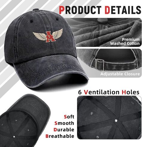 Angel Wings Hat Funny Printed Cotton Baseball Cap Adjustable Retro Washed Lightweight and Breathable Unisex Outdoor Sun Hat, Gifts for Religious Believers Man Woman Friend Bestie Coworker family in Saudi Arabia