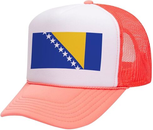 TeesAndTankYou Flag of Bosnia and Herzegovina Bosnia Country Pride Foam Trucker Cap Adjustable Mesh Back Hat in Kuwait