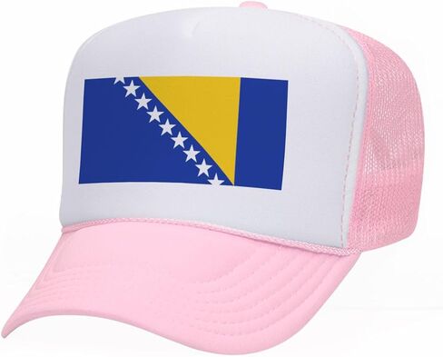 TeesAndTankYou Flag of Bosnia and Herzegovina Bosnia Country Pride Foam Trucker Cap Adjustable Mesh Back Hat in Kuwait