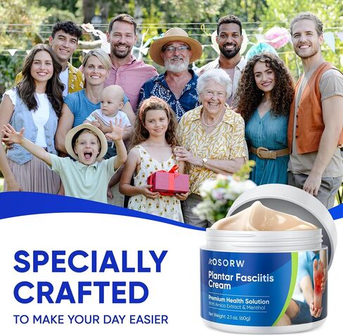 AOSORW Plantar Fasciitis Relief Cream - Natural Herbal Formula for Foot, Heel Spur, Ankle, Leg & Hand Discomfort - Premium Health Care Products - 60g / 2.1 Oz (Pack of 1) in Saudi Arabia