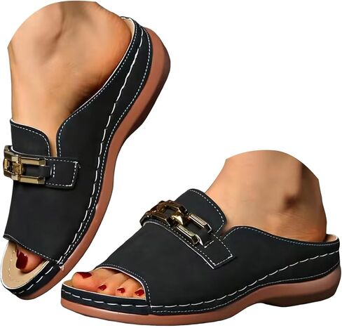 Orange Sandals for Women,Slides Womens Summer Shoes Orthopedic Slides for Women White Sandal Slip on Comfortable Bohemian Low Heels Slippers Wide Width Casual Beach Vacation Walking Shoes in Kuwait