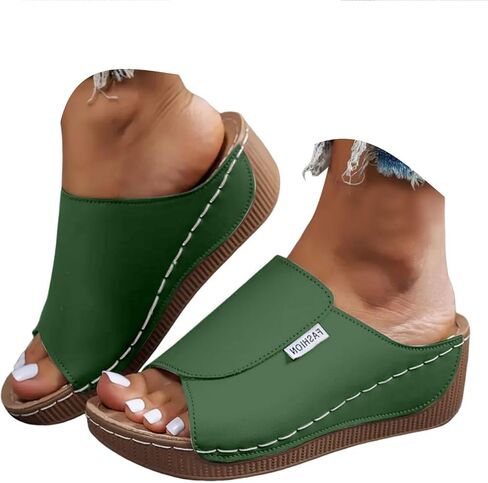 Orange Sandals for Women,Slides Womens Summer Shoes Orthopedic Slides for Women White Sandal Slip on Comfortable Bohemian Low Heels Slippers Wide Width Casual Beach Vacation Walking Shoes in Kuwait