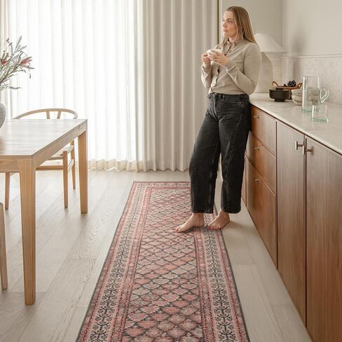 Knot in Line 2’6" x 10’ Runner Rug – Warm Taupe & Clay Heritage Flatweave, Low-Pile – Easy Clean Runner Rug – Perfect for Hallway, Kitchen, Entryway – Pet & Kid Friendly in Saudi Arabia