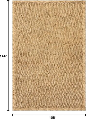 سجادة منطقة الجوت ذات حدود من الصفصاف من Rugs USA، مقاس 8'6" × 11'6"، طبيعية in Kuwait