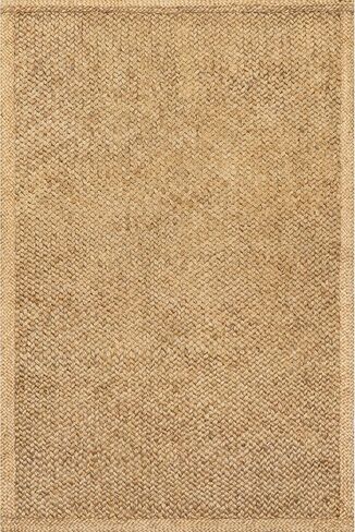 سجادة منطقة الجوت ذات حدود من الصفصاف من Rugs USA، مقاس 8'6" × 11'6"، طبيعية in Kuwait
