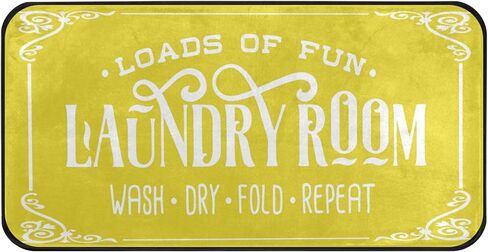 KLL Laundry Room Rug Anti-Slip Absorbent Laundry Room Mat for Washer and Dryer Area 39x20in Rustic Sign in Saudi Arabia