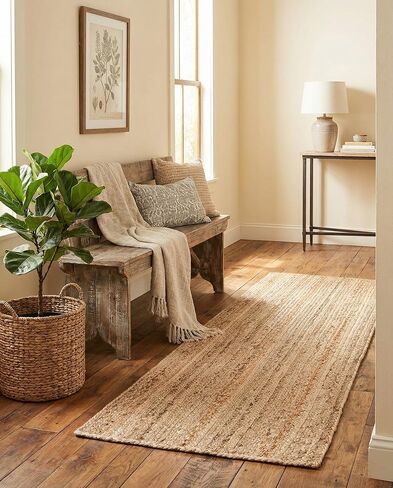 Rugs.com - سجادة الجوت المضفرة - سجادة الجوت الطبيعية بطول 5 أقدام - نسيج مسطح حديث للممرات والمداخل والمطابخ in Kuwait