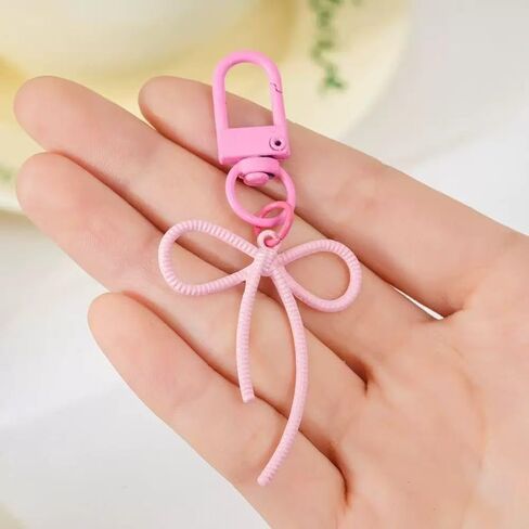 4 Pcs Candy Color Bowknot Shape Keychain Pendant Multicolor Butterfly Knot Key Chain able Bows Ornament for Phones Car Keys Bags Women's Keyrings & Keychains in Kuwait