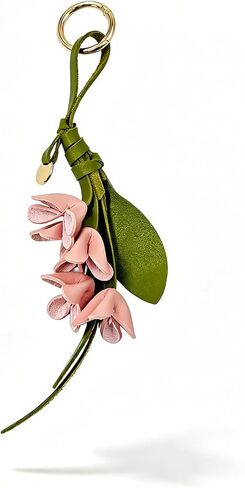 Boho Leather Flower Keychain Flower Bag Charm for Handbag Tote Purse Charm in Saudi Arabia