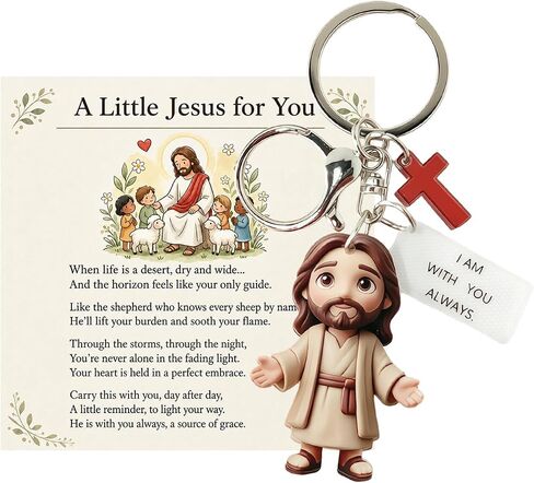 Angyape A Little Jesus for You.Jesus Keychain for Women, Backpack Purse Hanging Faith Keyholder Blessed Jewelry in Saudi Arabia