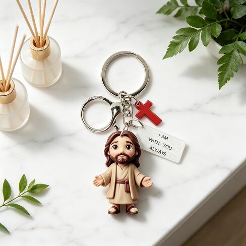 Angyape A Little Jesus for You.Jesus Keychain for Women, Backpack Purse Hanging Faith Keyholder Blessed Jewelry in Saudi Arabia