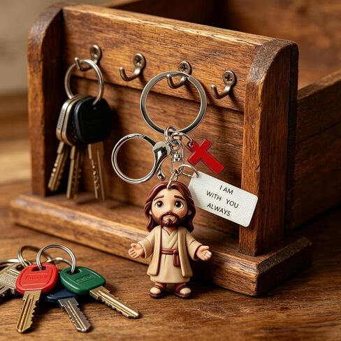 Angyape A Little Jesus for You.Jesus Keychain for Women, Backpack Purse Hanging Faith Keyholder Blessed Jewelry in Saudi Arabia
