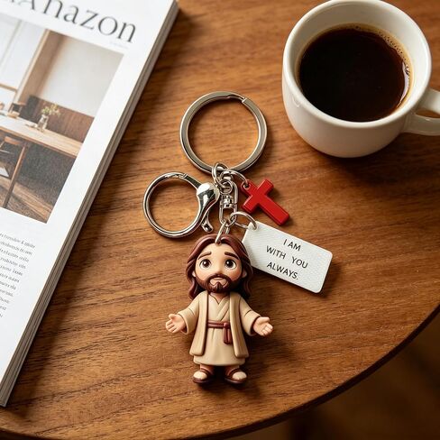 Angyape A Little Jesus for You.Jesus Keychain for Women, Backpack Purse Hanging Faith Keyholder Blessed Jewelry in Saudi Arabia