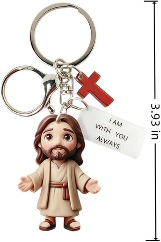 Angyape A Little Jesus for You.Jesus Keychain for Women, Backpack Purse Hanging Faith Keyholder Blessed Jewelry in Saudi Arabia