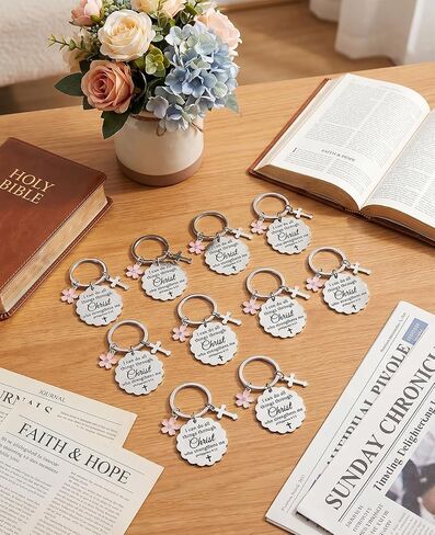 10-Pack Christian Keychains for Women, I Can Do All Things Through Christ Bible Verse Gifts, Religious Cross Keyrings for Pastor, Mom, Sister, Easter, Christmas & Baptism in Saudi Arabia