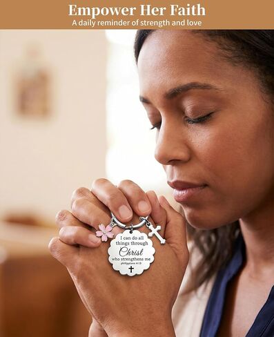 10-Pack Christian Keychains for Women, I Can Do All Things Through Christ Bible Verse Gifts, Religious Cross Keyrings for Pastor, Mom, Sister, Easter, Christmas & Baptism in Saudi Arabia