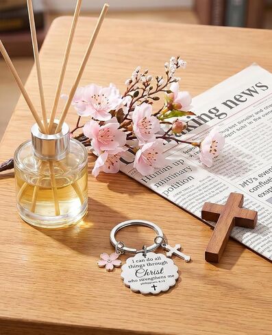 10-Pack Christian Keychains for Women, I Can Do All Things Through Christ Bible Verse Gifts, Religious Cross Keyrings for Pastor, Mom, Sister, Easter, Christmas & Baptism in Saudi Arabia