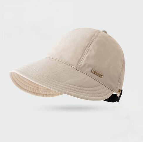 Women's Beige Baseball Sun Hat, Adjustable Quick Dry Cap with Wide Brim, Breathable Lightweight Headwear for Daily Wear, Travel & Outdoor Activities in Kuwait