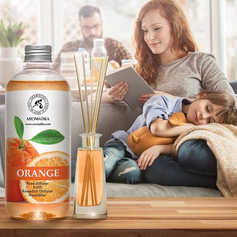 AROMATIKA Orange Reed Diffuser Refill - Set of 3 * 17 Fl Oz - Home Fragrance Diffuser - Aromatherapy - Citrus Scent - Air Freshener - Plastic Material - Glass or Plastic Core in Saudi Arabia