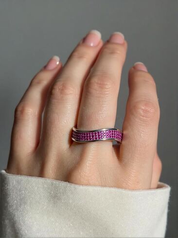 HEXAJOLIE Ribbon Statement Band Ring for Women | Elegant Gold Jewelry Accessories | Perfect for Party & Date Night | Hypoallergenic & Durable in Kuwait