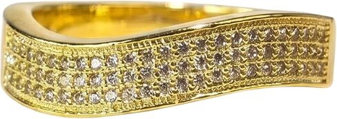 HEXAJOLIE Ribbon Statement Band Ring for Women | Elegant Gold Jewelry Accessories | Perfect for Party & Date Night | Hypoallergenic & Durable in Kuwait