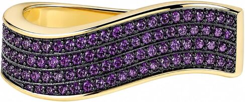 HEXAJOLIE Ribbon Statement Band Ring for Women | Elegant Gold Jewelry Accessories | Perfect for Party & Date Night | Hypoallergenic & Durable in Kuwait