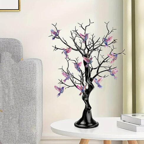 12PCS Hummingbird Christmas Hanging Ornaments with Rope - Multi-Color Pendants | for Home, Window, Tree Branches & Party Displays | Hummingbird Decorations in Kuwait