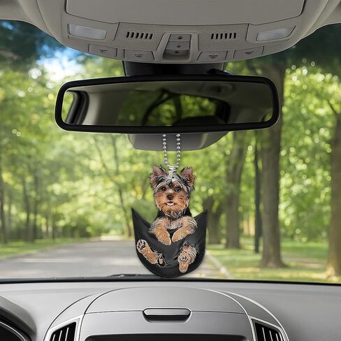 German Shepherd Car Rear View Mirror Charm, 2D Flat Acrylic Auto Hanging Accessories, Cute Dog Decoration Pendant for Rearview Mirror, Adorable Vehicle Interior Ornament for Women (Style1) in Kuwait