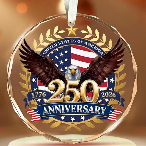 250th Anniversary Ornaments, Christmas Tree Ornaments, 250 Anniversary Ornament for Xmas Trees Home Party, Eagle 250th Anniversary Decorations, Glass Ornament in Saudi Arabia