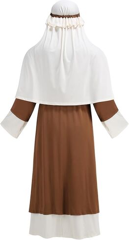 Joseph Costume for Mens, Adults Shepherd Cosplay Jesus Robe Biblical Religious Outfits with Headpiece Halloween (Medium, Brown) in Kuwait
