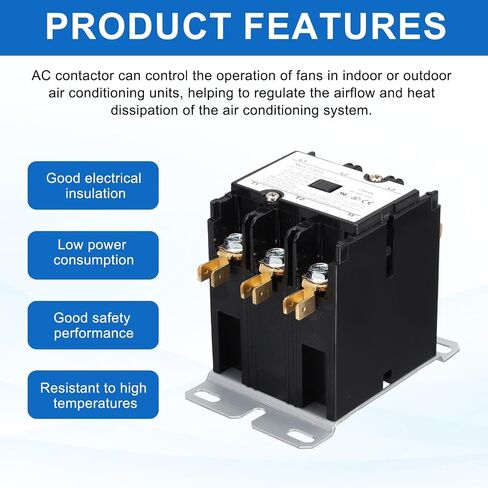 DMiotech HVAC Contactor, 3 Pole FLA 30 Amps 240V Coil Air Conditioner Contactor Compressor Condenser Motor AC Definite Purpose Contactor, UL Listed in Saudi Arabia