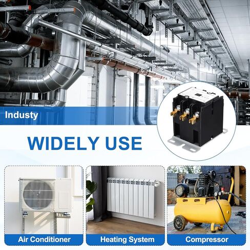 DMiotech HVAC Contactor, 3 Pole FLA 30 Amps 240V Coil Air Conditioner Contactor Compressor Condenser Motor AC Definite Purpose Contactor, UL Listed in Saudi Arabia