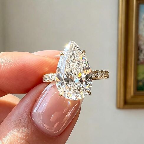 1 قطعة 925 الفضة 4CT قطرة الماء فريدة من نوعها تجلب كسر الزركون خواتم للنساء حفلة خطوبة ارتداء خاتم غرامة مجوهرات لذكرى عيد ميلاد اتجاهات الموضة المبكرة in Kuwait