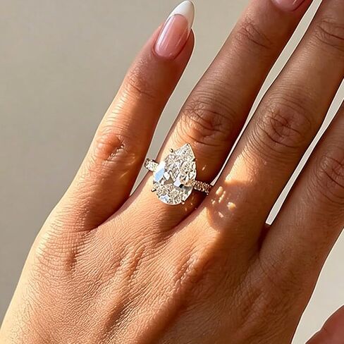 1 قطعة 925 الفضة 4CT قطرة الماء فريدة من نوعها تجلب كسر الزركون خواتم للنساء حفلة خطوبة ارتداء خاتم غرامة مجوهرات لذكرى عيد ميلاد اتجاهات الموضة المبكرة in Kuwait