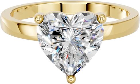 IGI Certified 1 Carat to 5 Carat F/VS Heart Shape Lab Grown Diamond Solitaire Engagement Rings for Women, Made in Solid Gold in Saudi Arabia